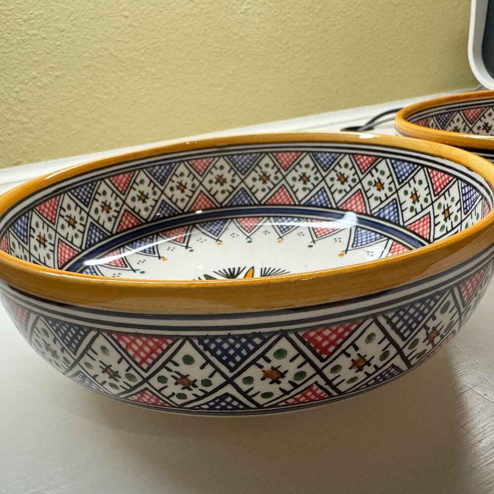 Fes Naji (sometimes “Art Naji” / “Fes Naji”) Hand-painted Bowls